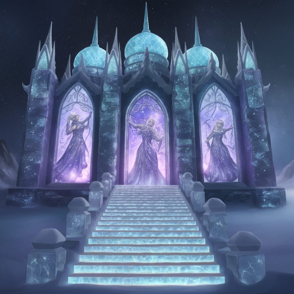 Winter Palace Under Starlit Sky