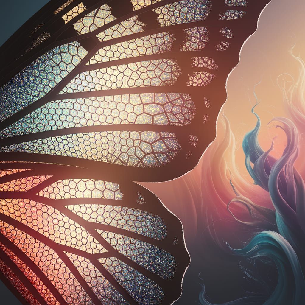 Microscopic Butterfly Wing: Iridescent Digital Tapestry