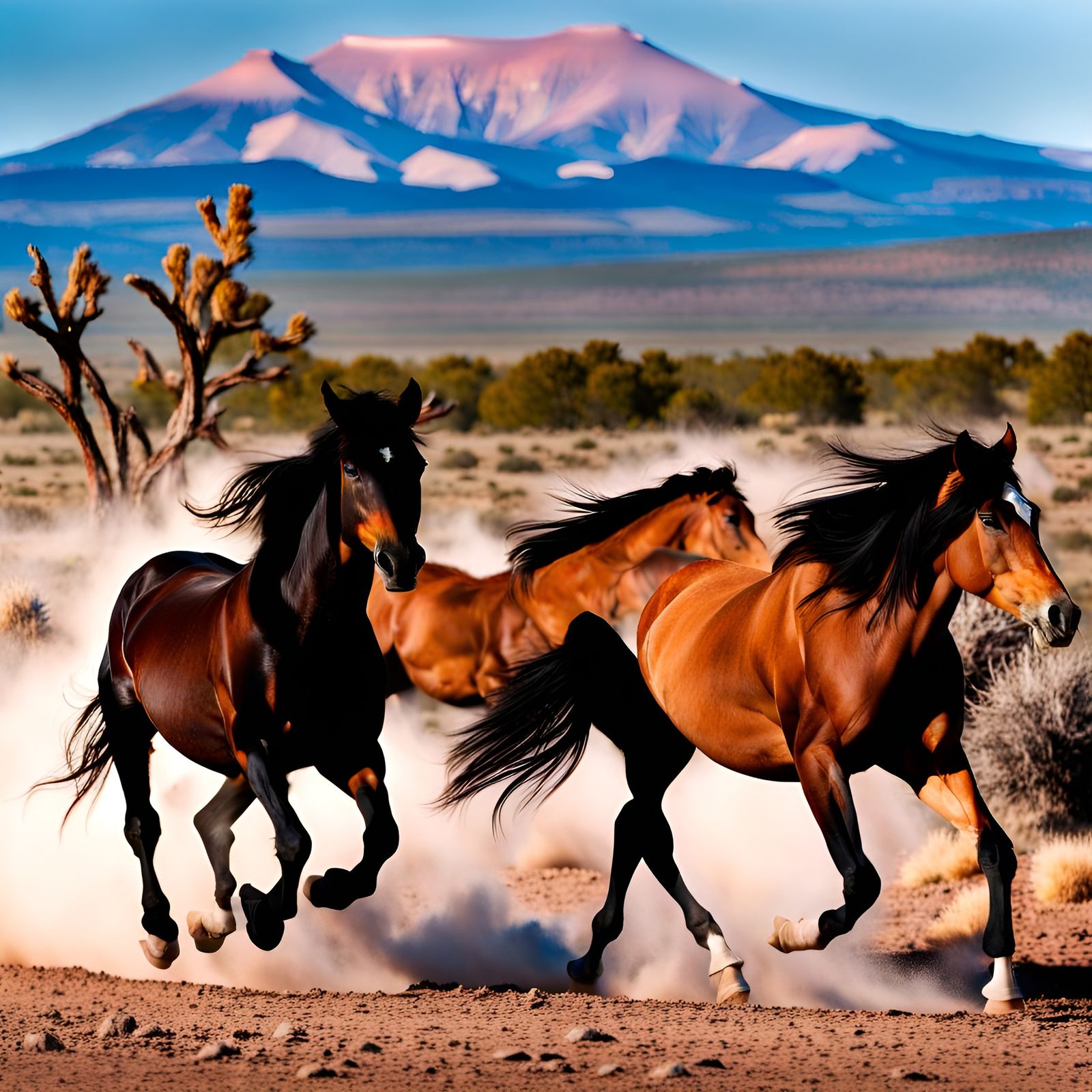 Wild Horses Run Free in Hopi Reservation, Arizona