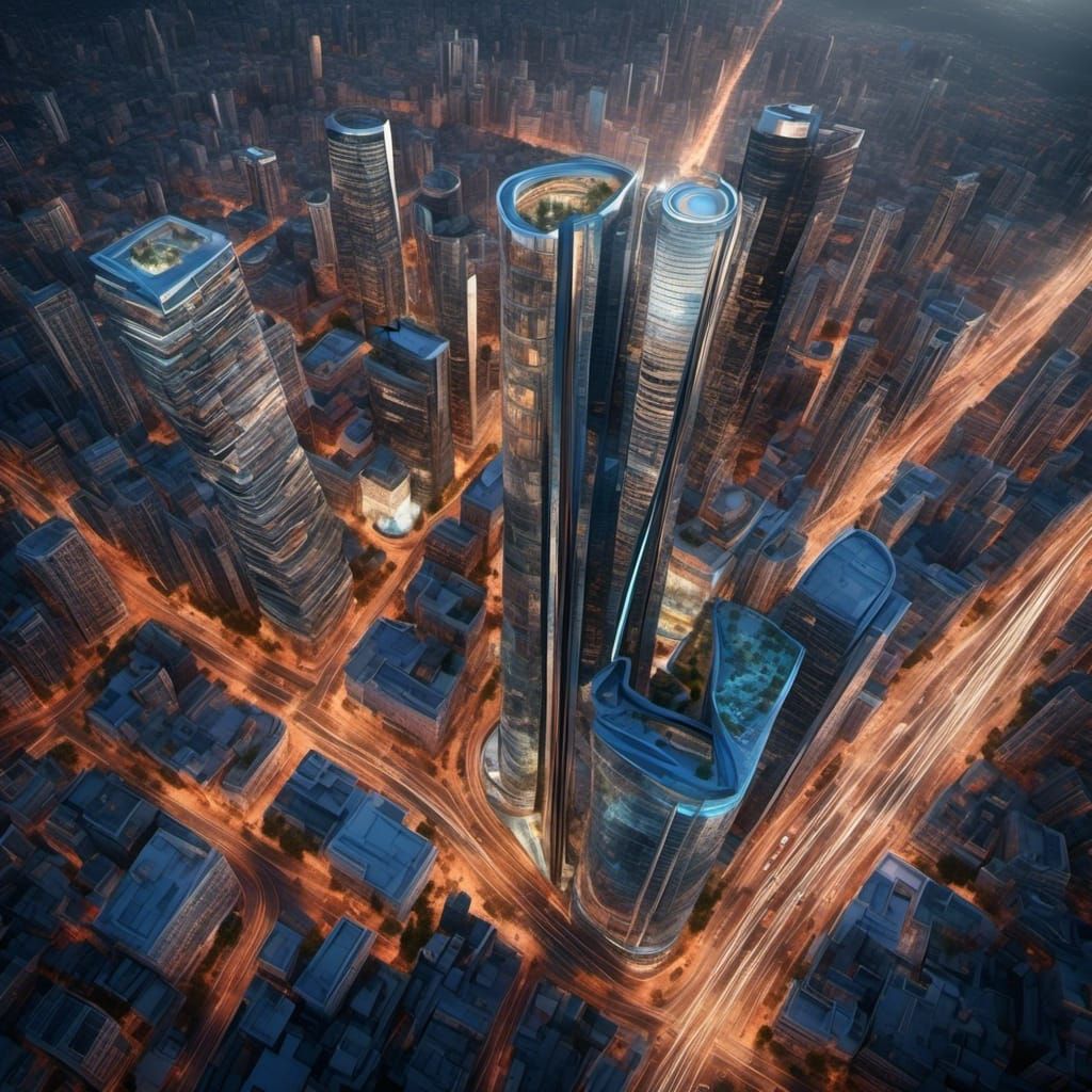 Photorealistic Skyscraper View in Hyperreal 3D