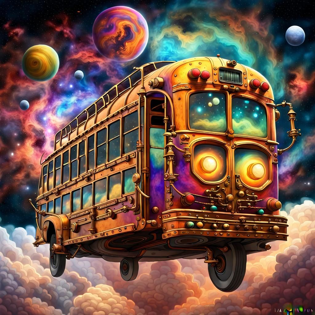 School Bus in Space