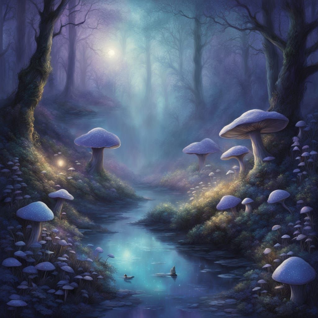 Ethereal Fantasy Scene in Dreamy, Golden Lighting