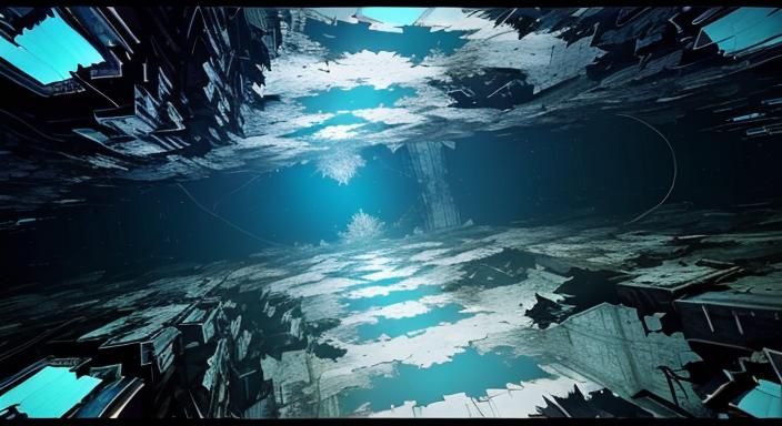 Surreal Glitched Landscape: Topsy Turvy World