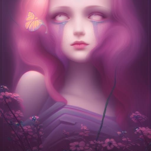 Beautiful Girl in Purple, Benjamin Lacombe Style