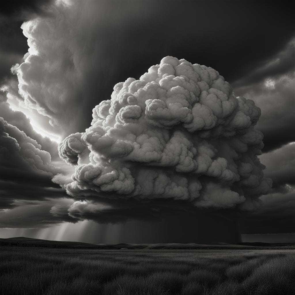 Dramatic Storm Cloud in Film Noir Style