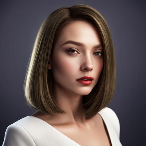 Sleek Bob Hairstyle in Detailed Matte Painting
