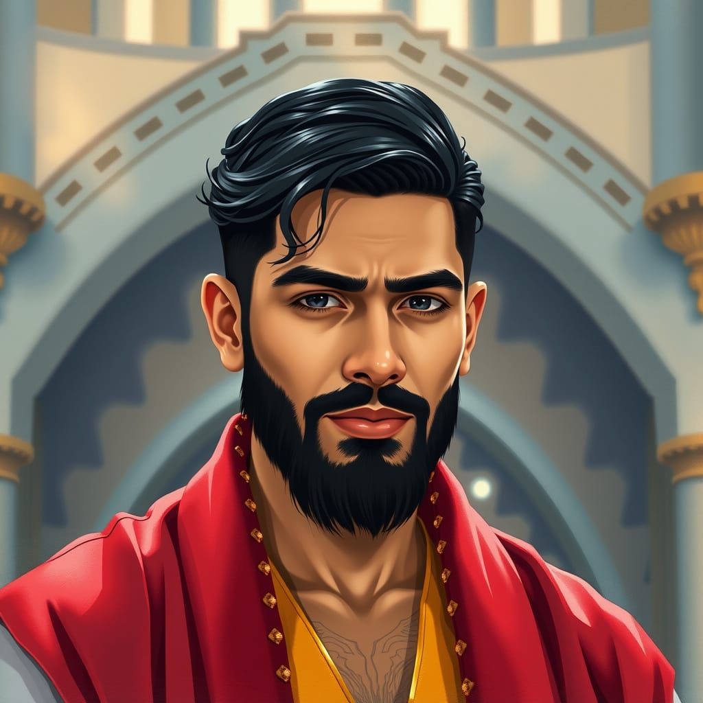 Serene Sri Lankan Gentleman in Velvet Robe