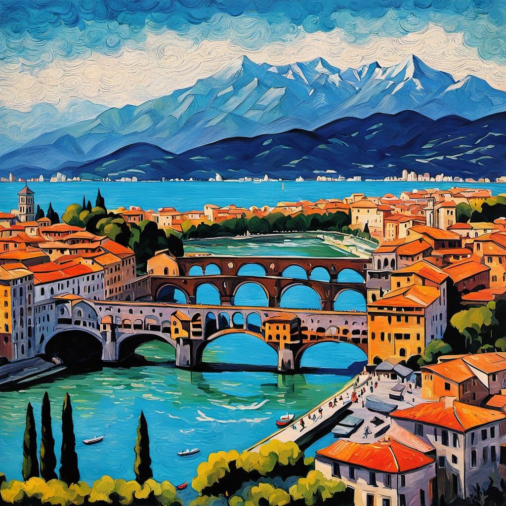 Italy in Vibrant Post-Impressionist Style