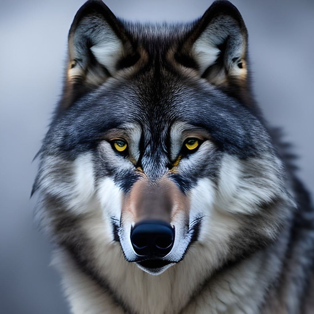 Sinister Wolf Portrait in Fantasy Style