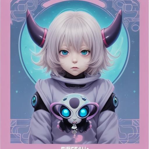 Cute Alien in Anime Style
