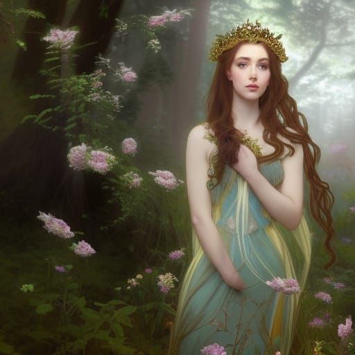 Enchanted Fairy Princess Portrait in Victorian Style