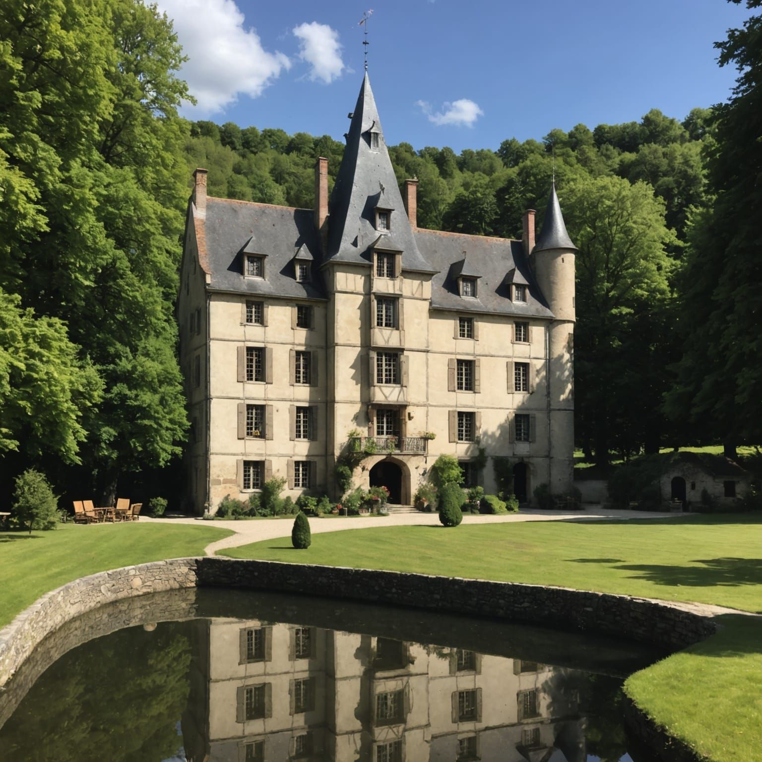 Medieval French Manor House in 15th Century Style