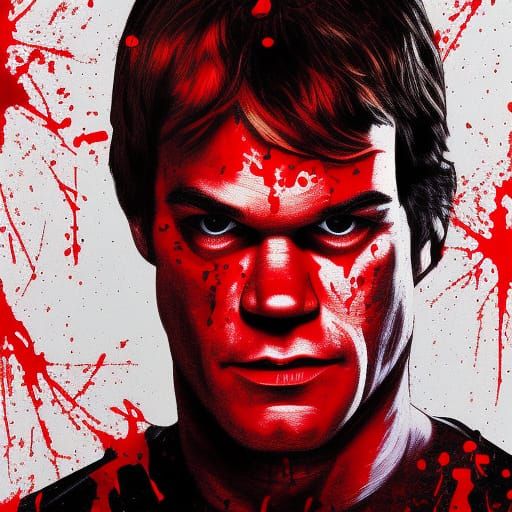 Dexter Morgan Blood Splatter in Abstract Style