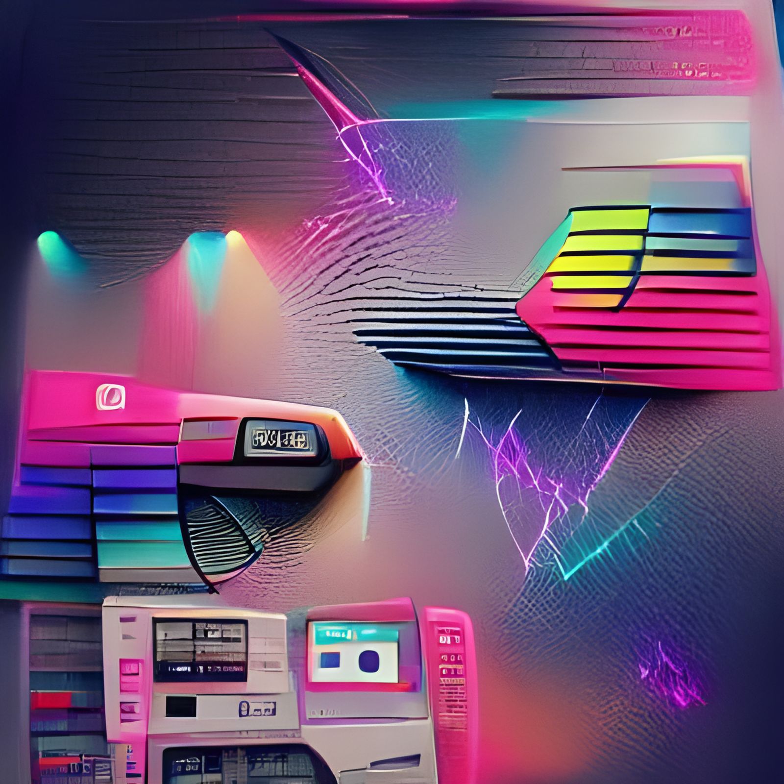 Vibrant 80s Scene Generated by AI