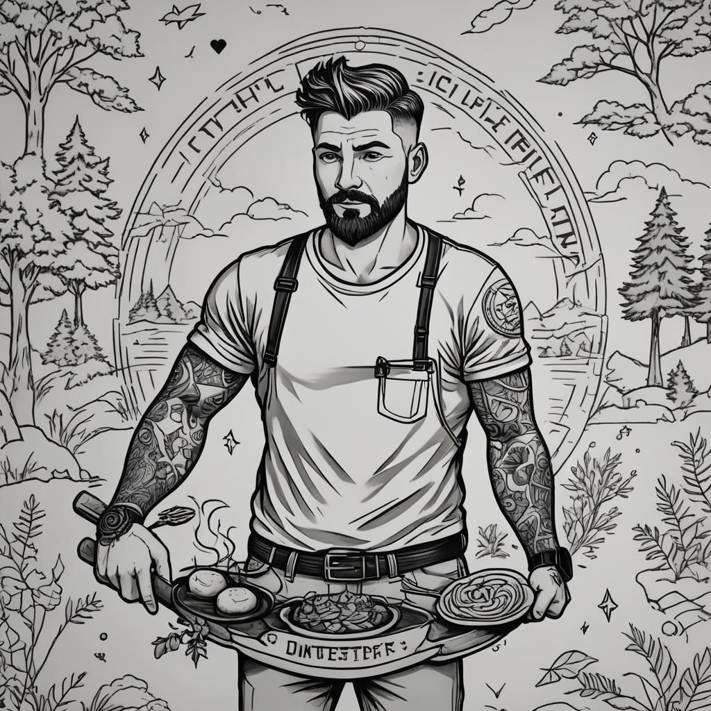 Modern Line Art Tattoo Design for a Gay Man