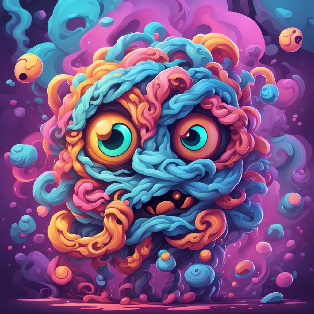 Cute Twisted Character Vector in Pastel Colors