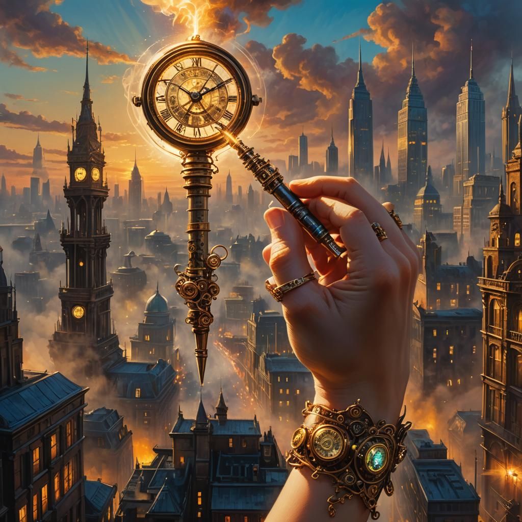 Steampunk Fairy Godmother's Clockwork Magic Wand