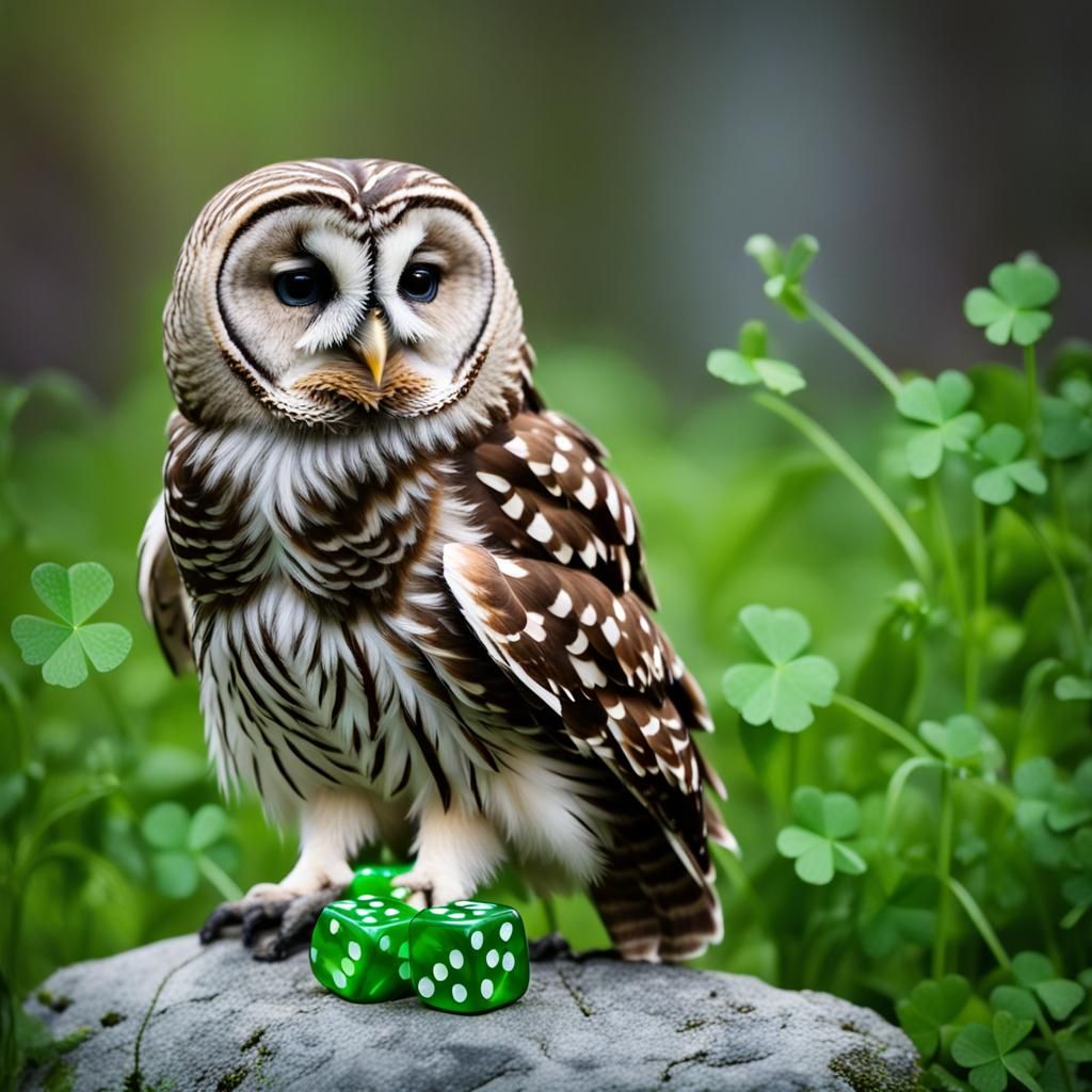 Barred Owl Surrounded by Luck: Professional Photography