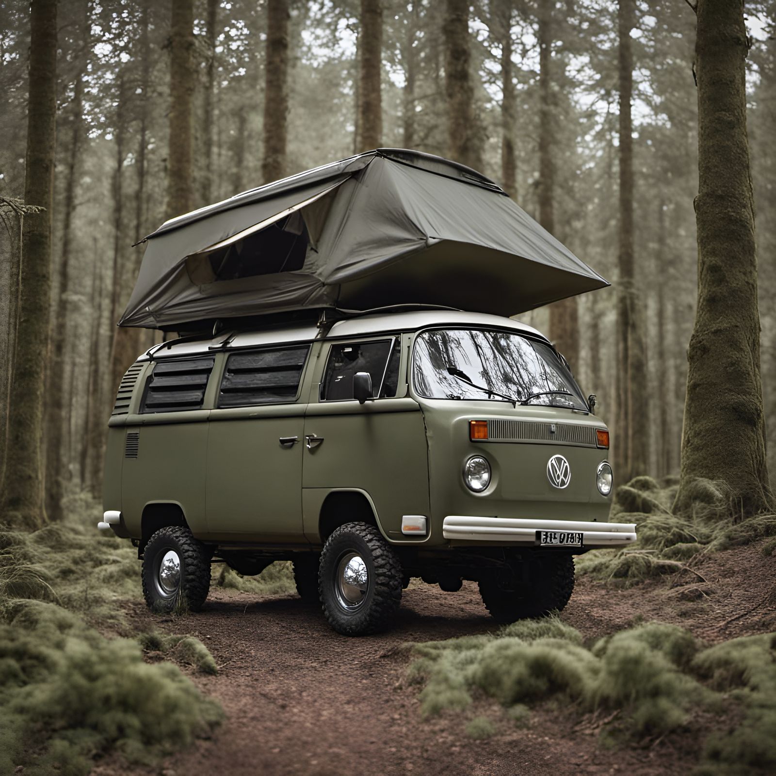 Retro VW Camper Van for Off-Road Adventures