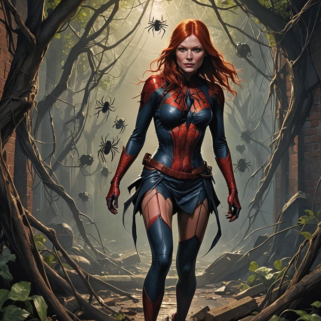 Spider-Woman MJ in Horror Art Style