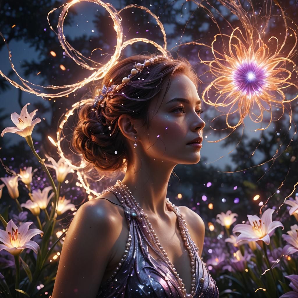 Galactic Pearl Vortex Portrait in Unreal Engine 5