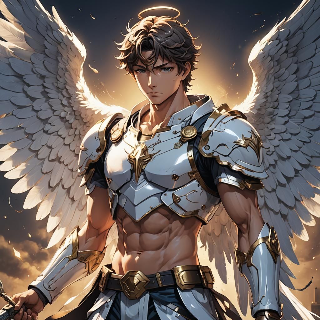 Anime Style Male Angel in Deep Color