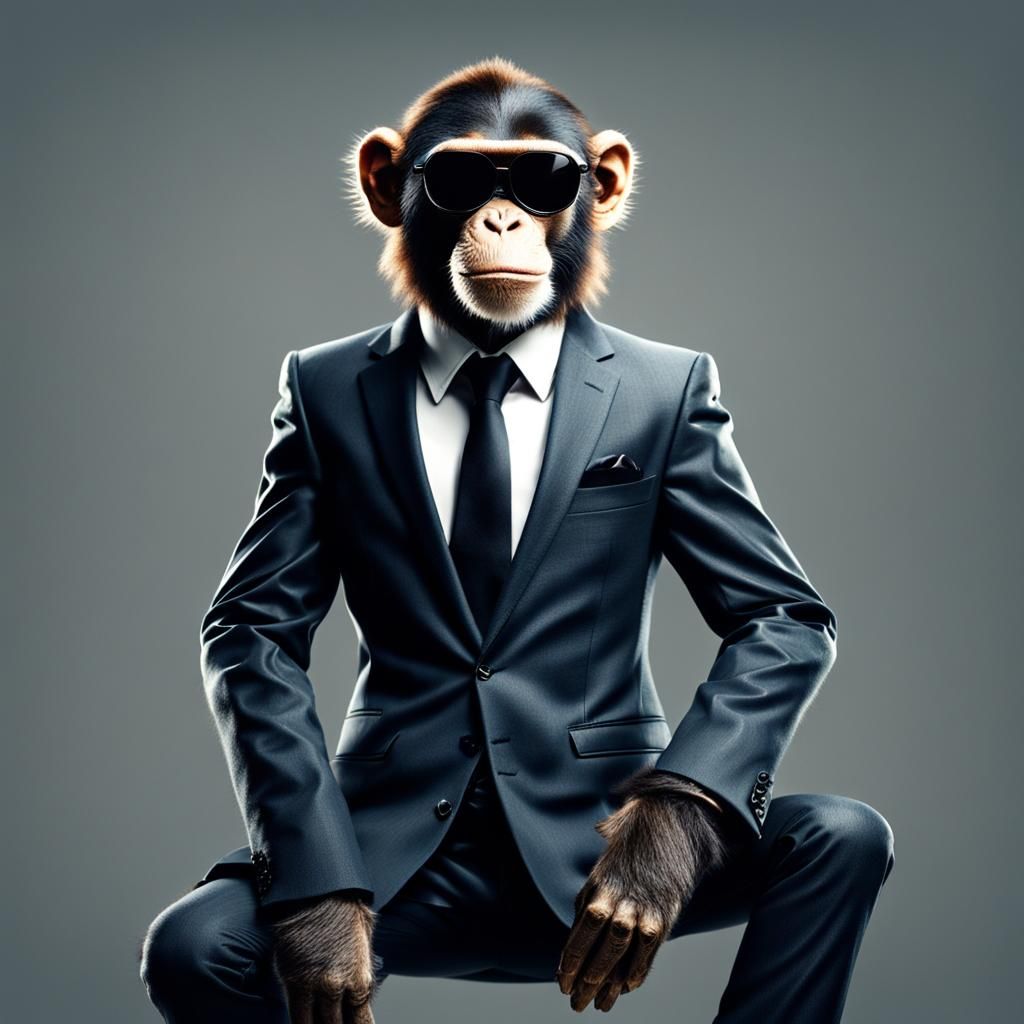 Sleek Monkey in Business Attire