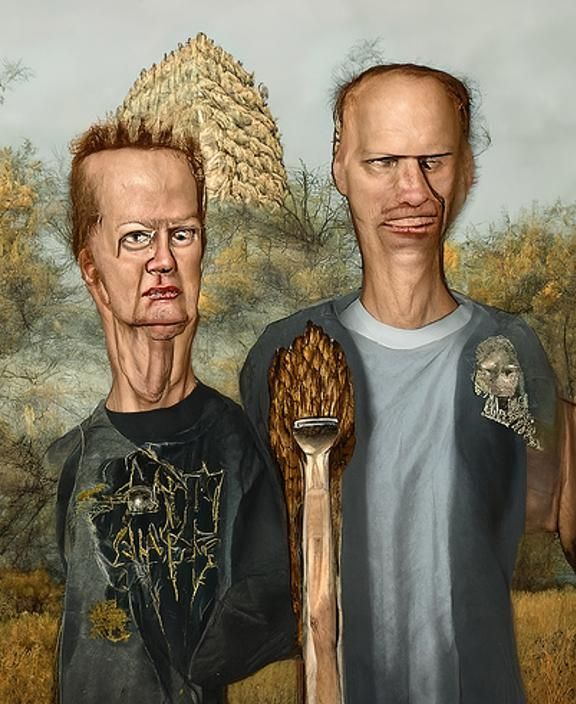 Beavis and Butthead Recreate American Gothic