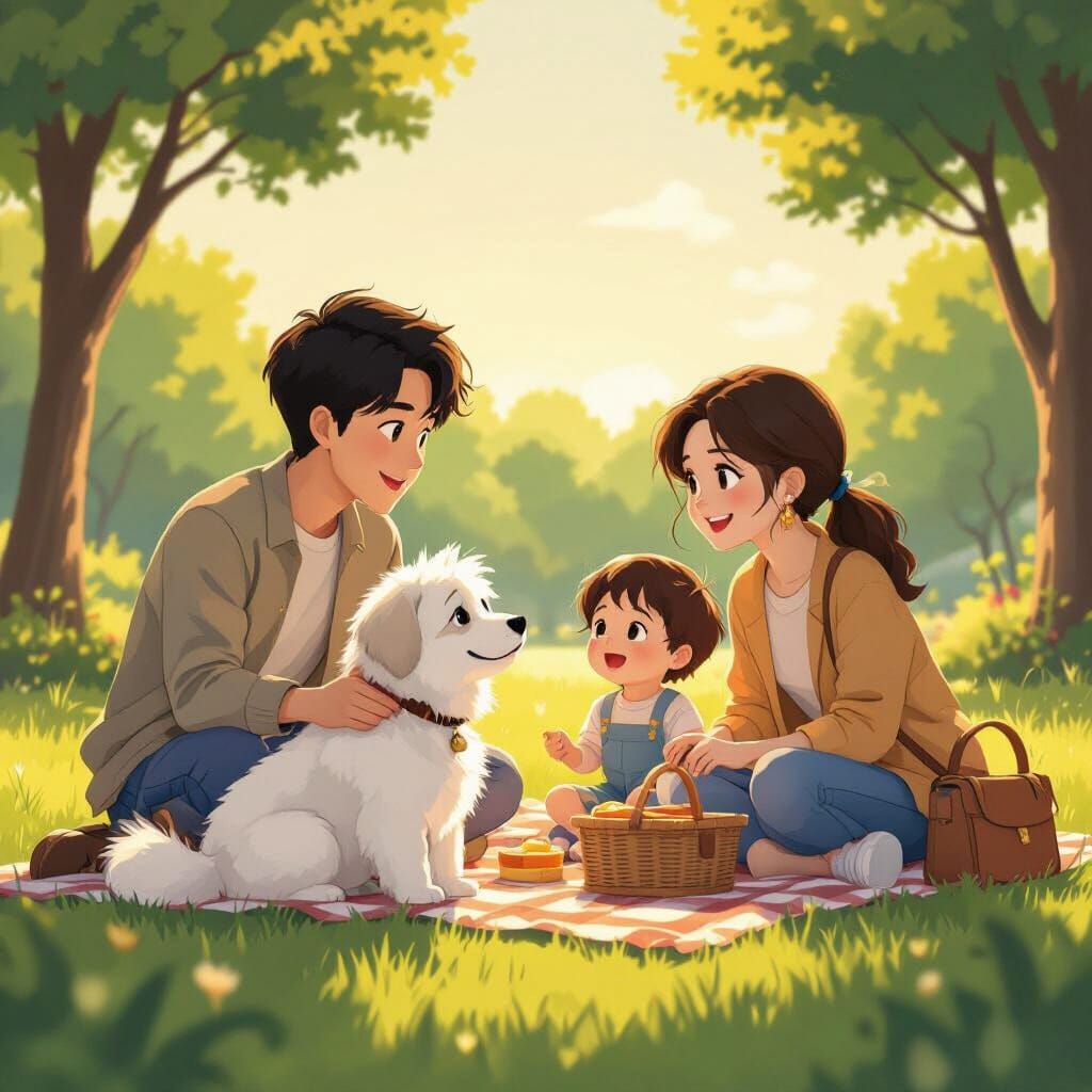 Family Picnic in Punggol Park with Toddlers and Dog