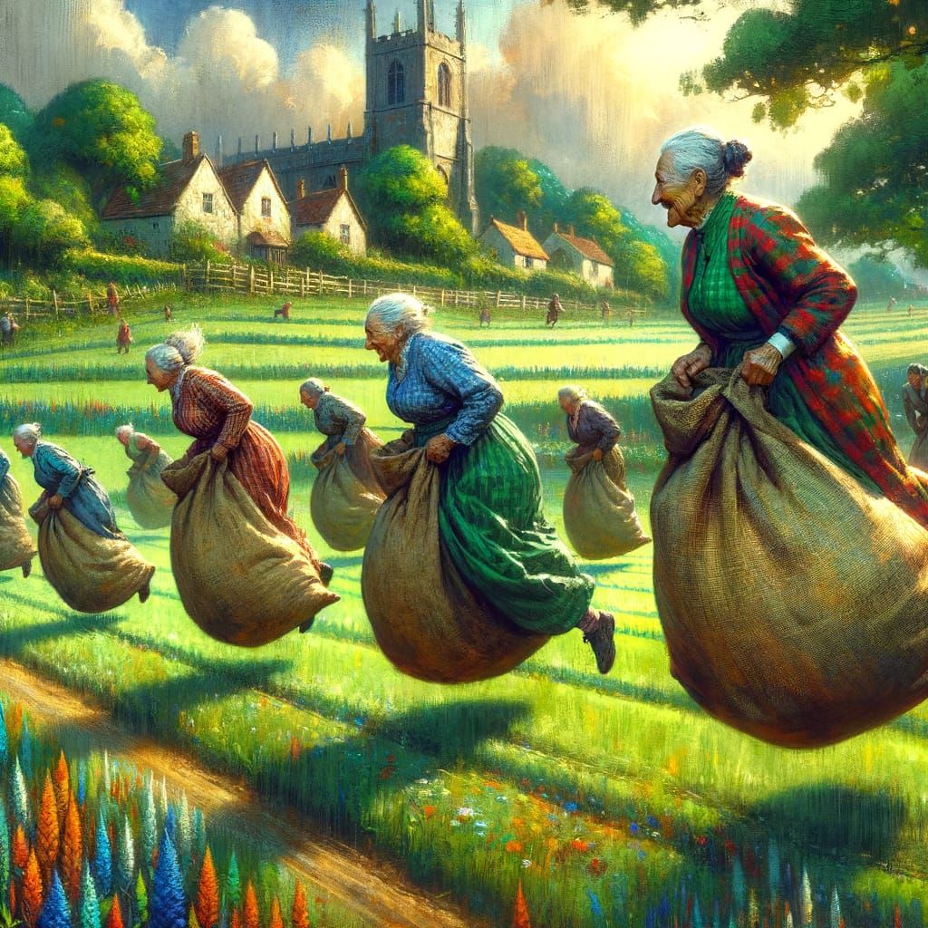 Fantasy Sack Race at English Country Fair