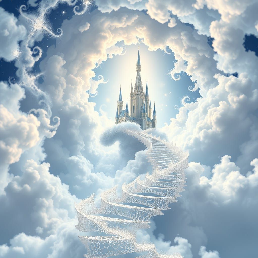 Majestic Castle in the Clouds Ascends to the Heavens