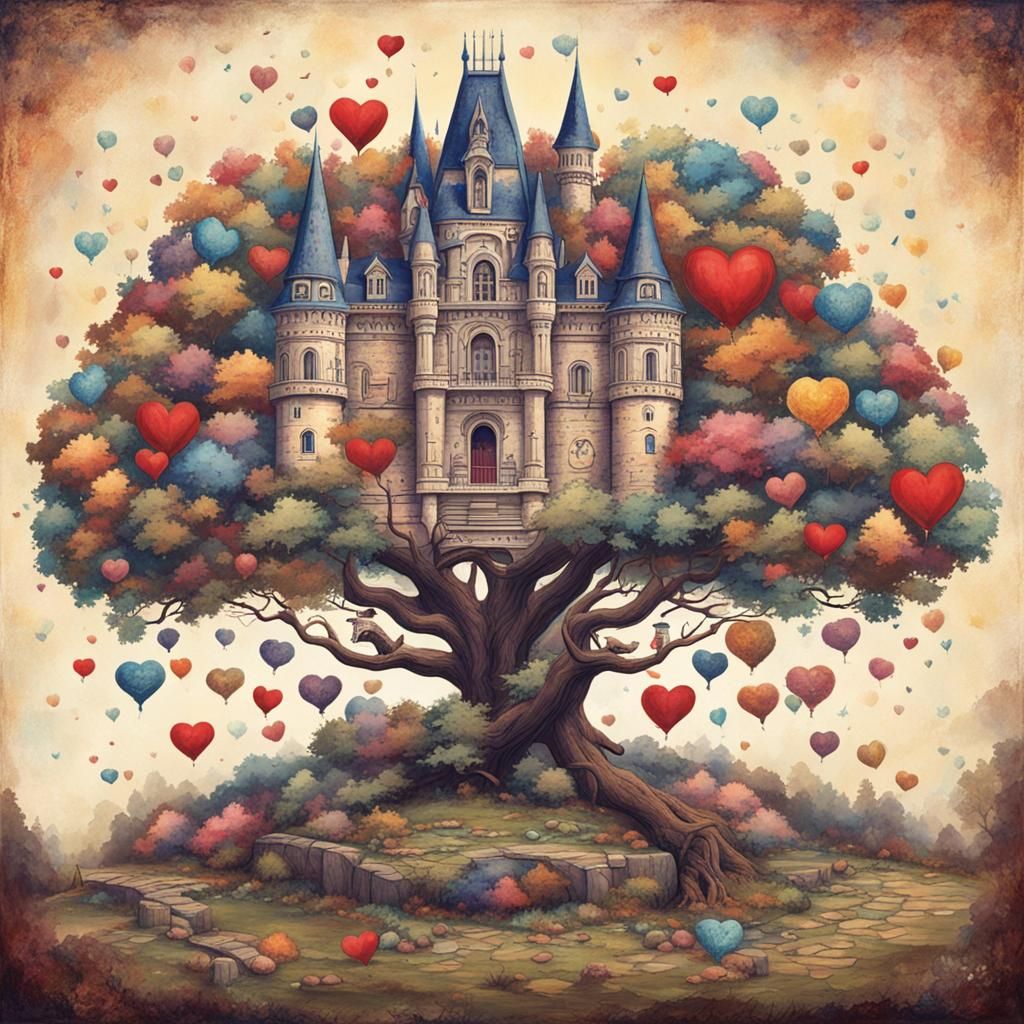 Surreal Heart Paradise Meets Universe Castle