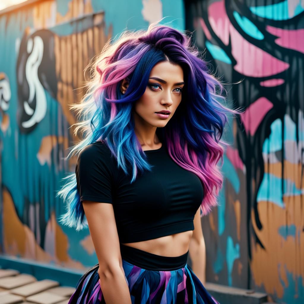 Wind-Swept Woman in Golden Hour Lighting