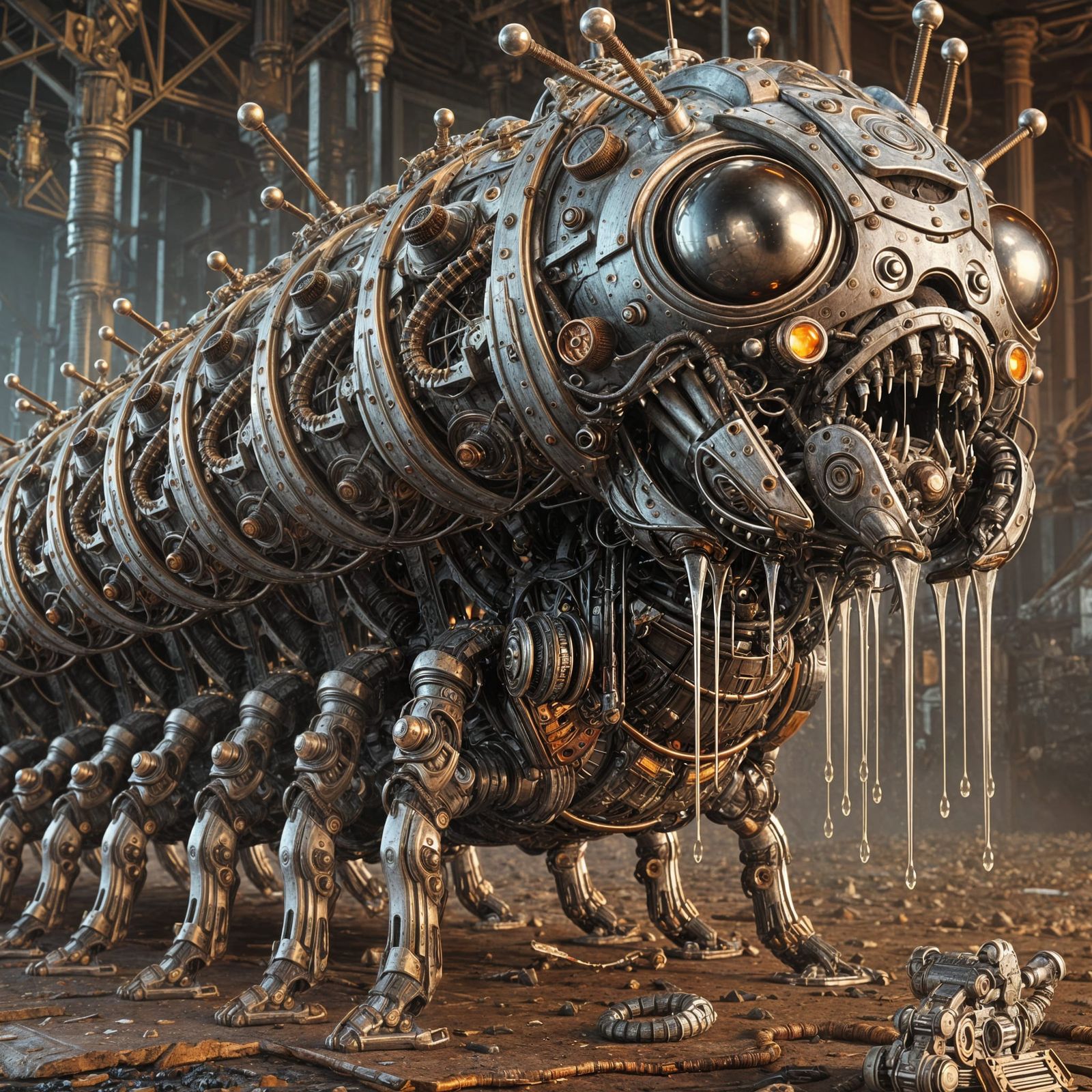 Biomechanical Caterpillar by Giger in Unreal Engine 5