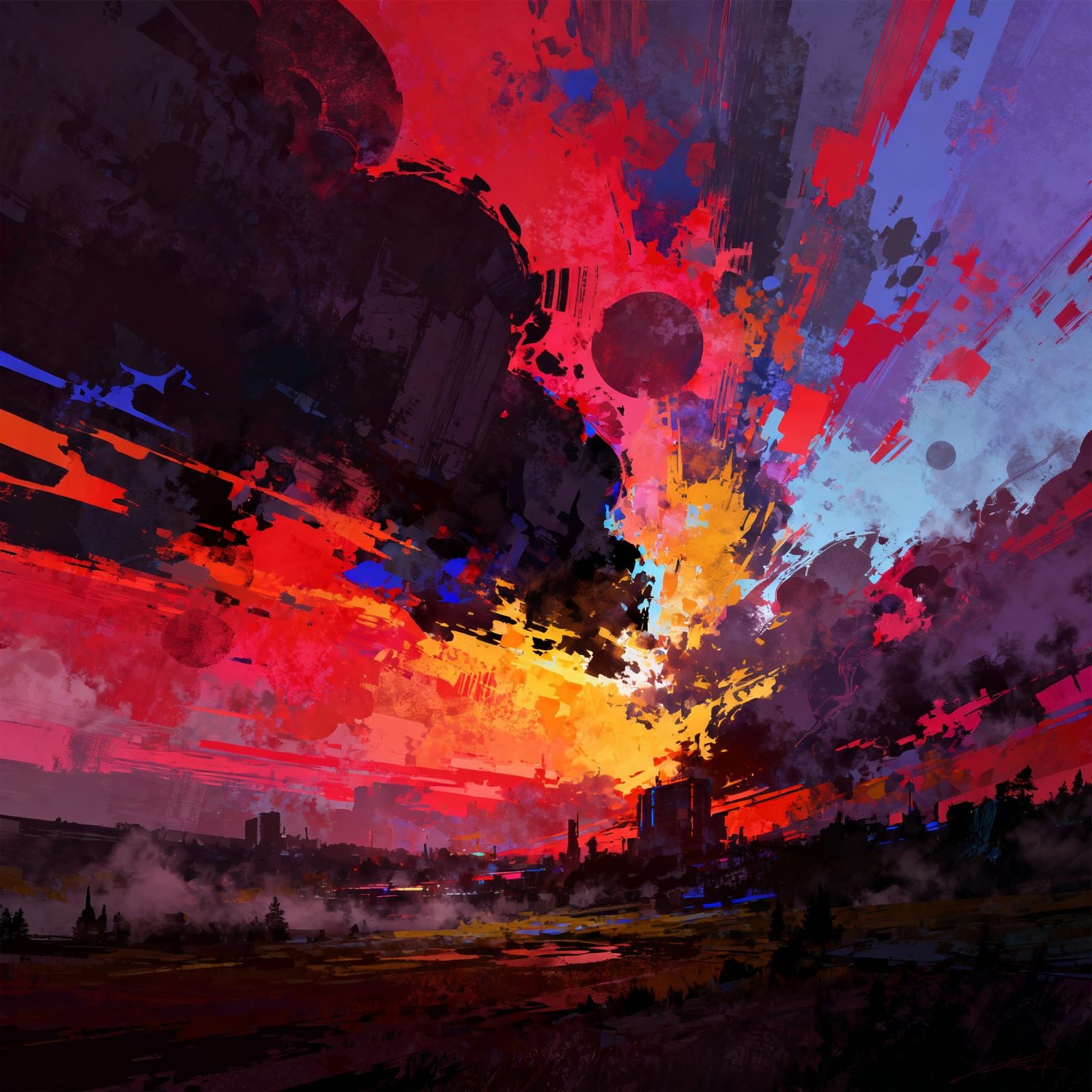 Vibrant Abstract Shapes with Dynamic Textures