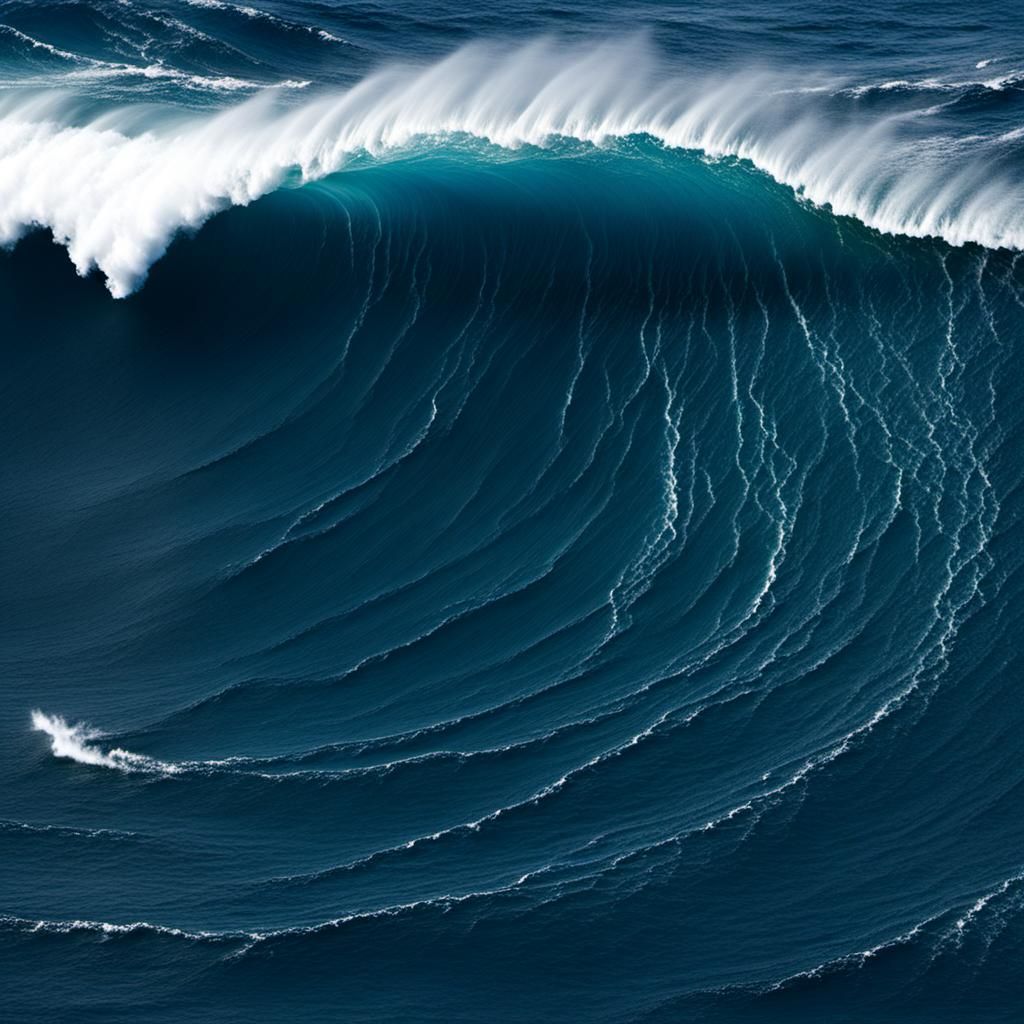 Dramatic Waves Break on Shore: Fantasy Concept Art