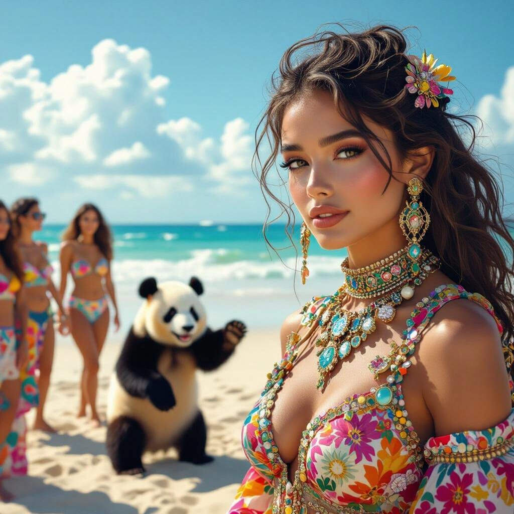 Hyperrealistic Portrait of a Woman with Futuristic Jewelry