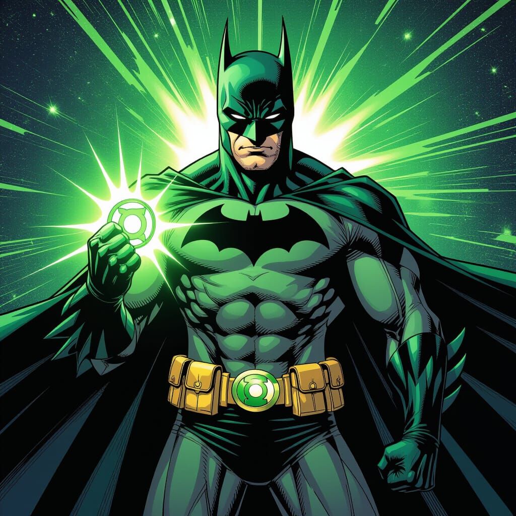 Batman Merged with Green Lantern Cosmic Power