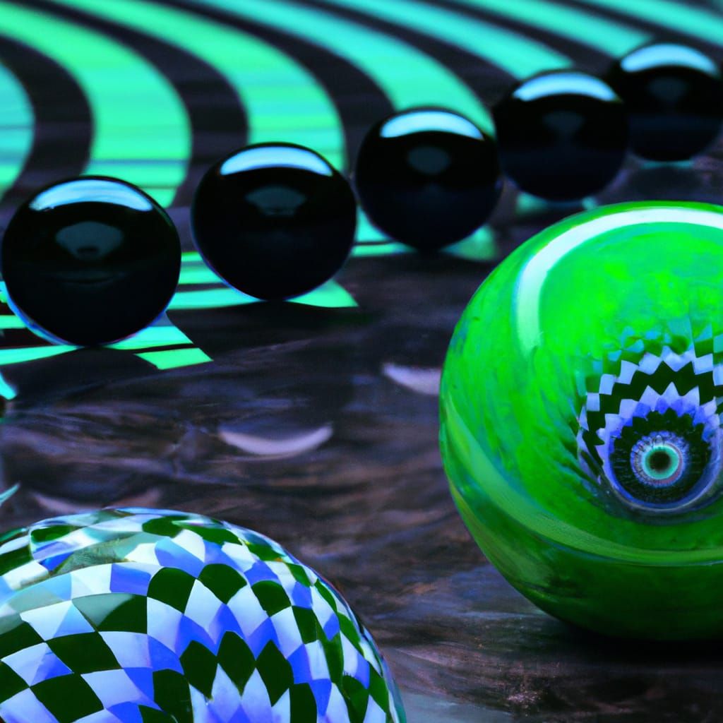 Psychedelic Crystal Balls in Generative Art Style