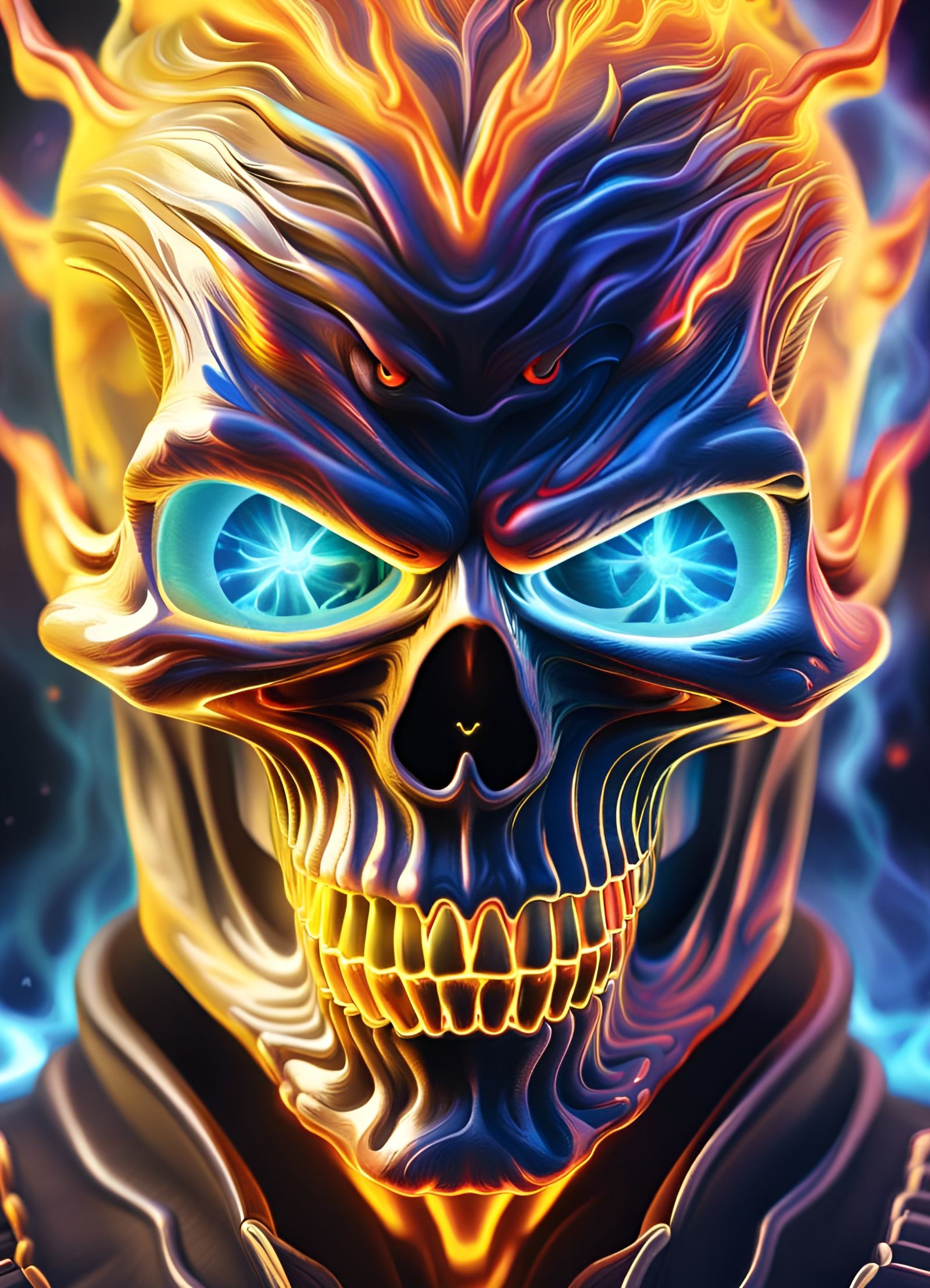 Psychedelic Ghost Rider in Fractal Galaxies