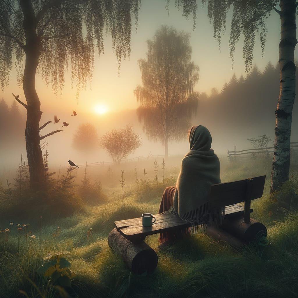 Solitary Morning in Nature's Peaceful Hush