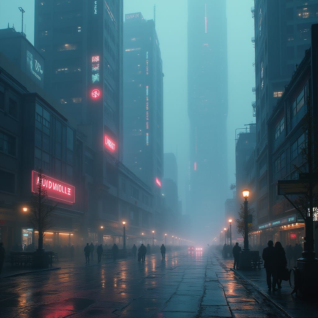 Ardmore Ireland Futuristic Cityscape with Neon Lights