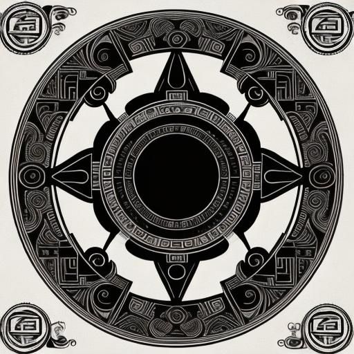 Mesoamerican Inspired Line Art Logo of Itzamná