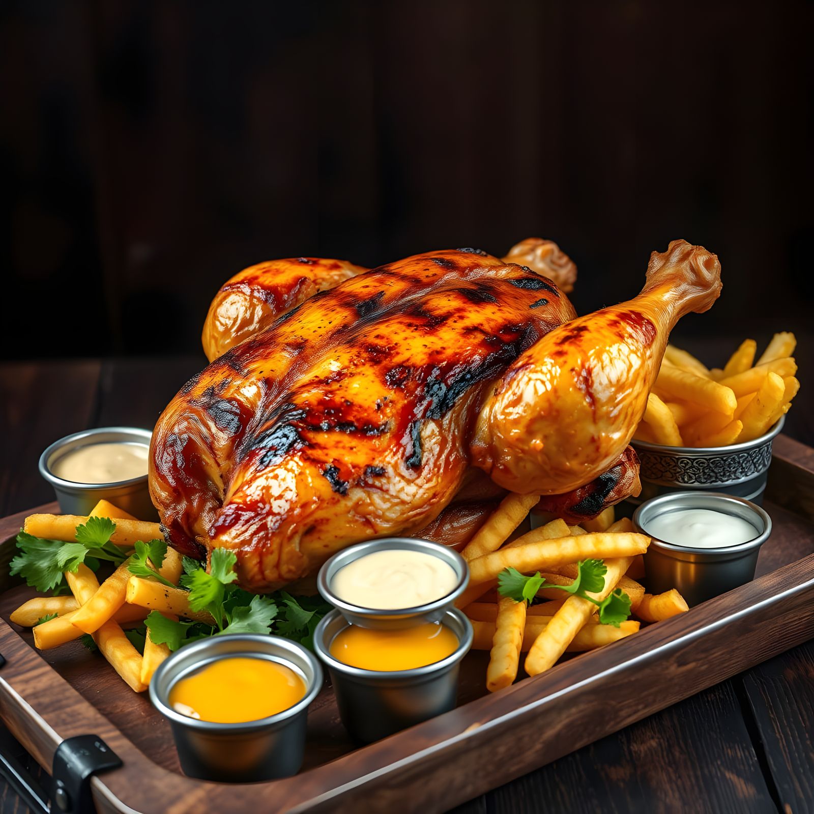 Exquisite Golden Grilled Chicken with Crispy Skin