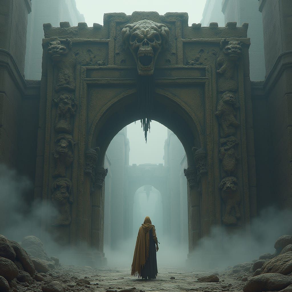 Skeleton Guardian at Gate to Forgotten City