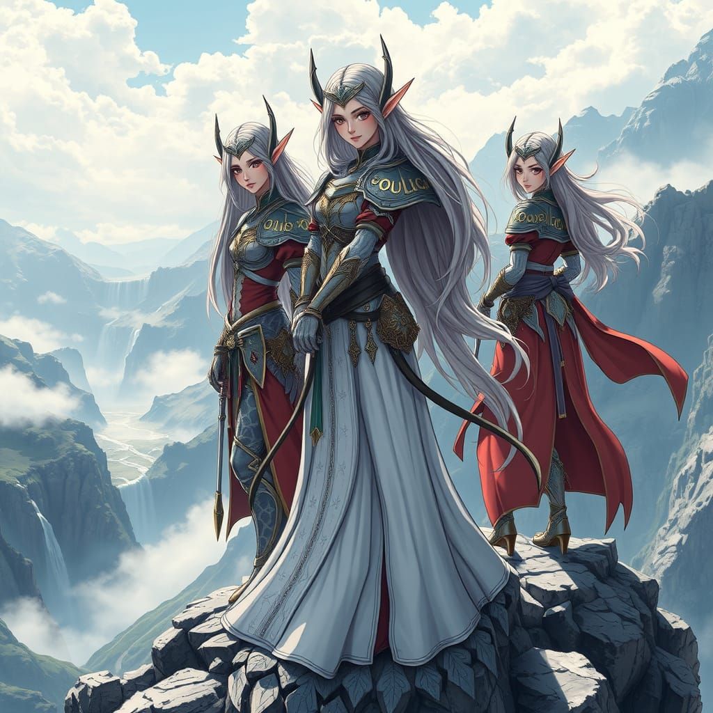 Elven Warriors Stand Tall in the Misty Mountains
