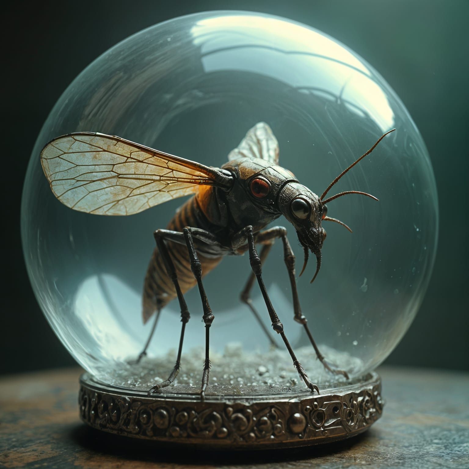 Alien Insect Encased in Glass Sphere