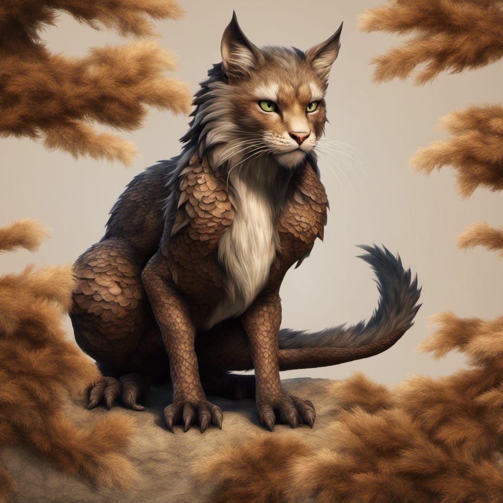 Adorable Dragoncat Digital Painting: Intricate Details