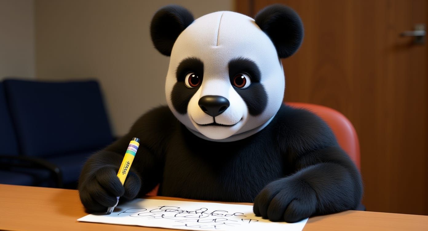 Panda Bear Scribble Art in Disney World