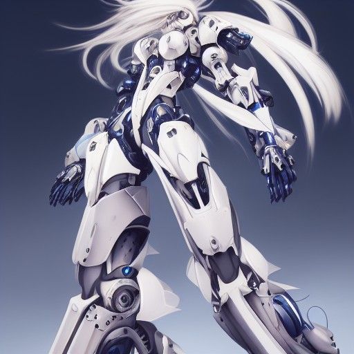 Anime Mecha Girl with Tiger Armor in 3D